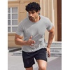 image:imageCOOFANDY Mens Swim Shirt Short Sleeve UPF 50 Sun Shirts Rash Guard Quick Dry Beach Water T Shirts for MenLight Gray