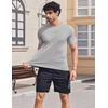 image:imageCOOFANDY Mens Swim Shirt Short Sleeve UPF 50 Sun Shirts Rash Guard Quick Dry Beach Water T Shirts for MenLight Gray