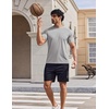 image:imageCOOFANDY Mens Swim Shirt Short Sleeve UPF 50 Sun Shirts Rash Guard Quick Dry Beach Water T Shirts for MenLight Gray