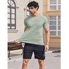image:imageCOOFANDY Mens Swim Shirt Short Sleeve UPF 50 Sun Shirts Rash Guard Quick Dry Beach Water T Shirts for MenLight Green
