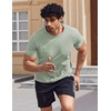 image:imageCOOFANDY Mens Swim Shirt Short Sleeve UPF 50 Sun Shirts Rash Guard Quick Dry Beach Water T Shirts for MenLight Green