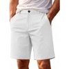 image:imageCOOFANDY Mens Shorts Casual 9 Lightweight Cotton Comfort Stretch Dress Shots Summer Beach with PocketsWhite