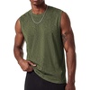 image:imageCOOFANDY Mens Sleeveless Shirts Cotton Workout Tank Tops Muscle Cut Off Shirt Summer Beach Casual Washed TeeArmy Green