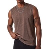 image:imageCOOFANDY Mens Sleeveless Shirts Cotton Workout Tank Tops Muscle Cut Off Shirt Summer Beach Casual Washed TeeBrown