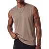 image:imageCOOFANDY Mens Sleeveless Shirts Cotton Workout Tank Tops Muscle Cut Off Shirt Summer Beach Casual Washed TeeKhaki