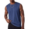 image:imageCOOFANDY Mens Sleeveless Shirts Cotton Workout Tank Tops Muscle Cut Off Shirt Summer Beach Casual Washed TeeNavy Blue