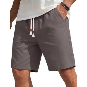 image:imageCOOFANDY Mens Casual Cotton Linen Shorts Elastic Waist Drawstring Shorts Summer Beach VacationDark Grey