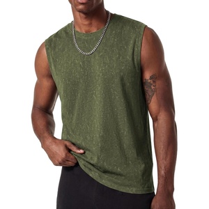 image:imageCOOFANDY Mens Sleeveless Shirts Cotton Workout Tank Tops Muscle Cut Off Shirt Summer Beach Casual Washed TeeArmy Green