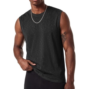 image:imageCOOFANDY Mens Sleeveless Shirts Cotton Workout Tank Tops Muscle Cut Off Shirt Summer Beach Casual Washed TeeBlack