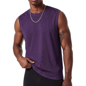 image:imageCOOFANDY Mens Sleeveless Shirts Cotton Workout Tank Tops Muscle Cut Off Shirt Summer Beach Casual Washed TeePurple