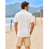 image:imageCOOFANDY Mens Button Down Short Sleeve Shirt Casual Cotton Summer Beach Wedding Linen Shirts with Pocket01white