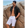 image:imageCOOFANDY Mens Button Down Short Sleeve Shirt Casual Cotton Summer Beach Wedding Linen Shirts with PocketBlack