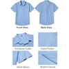 image:imageCOOFANDY Mens Button Down Short Sleeve Shirt Casual Cotton Summer Beach Wedding Linen Shirts with PocketLight Blue