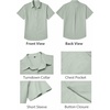 image:imageCOOFANDY Mens Button Down Short Sleeve Shirt Casual Cotton Summer Beach Wedding Linen Shirts with PocketLight Green
