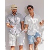 image:imageCOOFANDY Mens Button Down Short Sleeve Shirt Casual Cotton Summer Beach Wedding Linen Shirts with PocketLight Grey