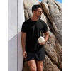 image:imageCOOFANDY Mens Swim Shirt UPF 50 Rash Guard Beach Tshirt Workout Quick Dry T Shirts for Running Surfing and HikingBlack