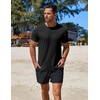 image:imageCOOFANDY Mens Swim Shirt UPF 50 Rash Guard Beach Tshirt Workout Quick Dry T Shirts for Running Surfing and HikingBlackdeep Grey