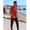 image:imageCOOFANDY Mens Swim Shirt UPF 50 Rash Guard Beach Tshirt Workout Quick Dry T Shirts for Running Surfing and HikingRed