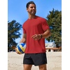 image:imageCOOFANDY Mens Swim Shirt UPF 50 Rash Guard Beach Tshirt Workout Quick Dry T Shirts for Running Surfing and HikingRed