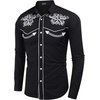 image:imageCOOFANDY Mens Western Shirts Long Sleeve Embroideres Cowboy Shirts Casual Button Down ShirtBlack  White