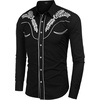 image:imageCOOFANDY Mens Western Shirts Long Sleeve Embroideres Cowboy Shirts Casual Button Down ShirtBlack  Whitepattern1