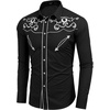 image:imageCOOFANDY Mens Western Shirts Long Sleeve Embroideres Cowboy Shirts Casual Button Down ShirtBlack Pattern3