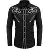 image:imageCOOFANDY Mens Western Shirts Long Sleeve Embroideres Cowboy Shirts Casual Button Down ShirtBlack Pattern3