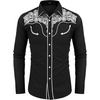 image:imageCOOFANDY Mens Western Shirts Long Sleeve Embroideres Cowboy Shirts Casual Button Down ShirtBlackpattern2