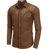 image:imageCOOFANDY Mens Western Shirts Long Sleeve Embroideres Cowboy Shirts Casual Button Down ShirtBrown Pattern 4