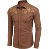 image:imageCOOFANDY Mens Western Shirts Long Sleeve Embroideres Cowboy Shirts Casual Button Down ShirtBrown Pattern3