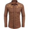 image:imageCOOFANDY Mens Western Shirts Long Sleeve Embroideres Cowboy Shirts Casual Button Down ShirtBrown Pattern3