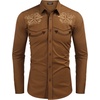 image:imageCOOFANDY Mens Western Shirts Long Sleeve Embroideres Cowboy Shirts Casual Button Down ShirtBrown Star