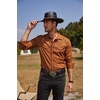 image:imageCOOFANDY Mens Western Shirts Long Sleeve Embroideres Cowboy Shirts Casual Button Down ShirtBrown Star