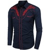 image:imageCOOFANDY Mens Western Shirts Long Sleeve Embroideres Cowboy Shirts Casual Button Down ShirtNavy Bluepattern1