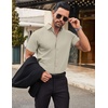 image:imageCOOFANDY Mens Short Sleeve Button Down Shirts Casual Summer Dress Untucked ShirtsKhaki