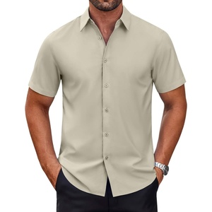 image:imageCOOFANDY Mens Short Sleeve Button Down Shirts Casual Summer Dress Untucked ShirtsKhaki
