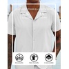 image:imageCOOFANDY Mens Short Sleeve Shirts Casual Button Down Shirts Cuban Textured Summer Beach ShirtsWhite