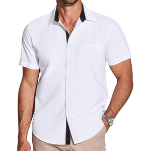 image:imageCOOFANDY Mens Dress Shirt Wrinkle Free Regular Fit Stretch Short Sleeve Button Down ShirtsWhiteblack