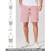 image:imageCOOFANDY Mens Cotton Chino Shorts 9 Inch Casual Shorts Elastic Waist Drawstring Summer Beach Shorts with PocketsPink