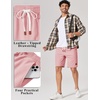 image:imageCOOFANDY Mens Cotton Chino Shorts 9 Inch Casual Shorts Elastic Waist Drawstring Summer Beach Shorts with PocketsPink