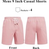 image:imageCOOFANDY Mens Cotton Chino Shorts 9 Inch Casual Shorts Elastic Waist Drawstring Summer Beach Shorts with PocketsPink