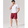image:imageCOOFANDY Mens Cotton Chino Shorts 9 Inch Casual Shorts Elastic Waist Drawstring Summer Beach Shorts with PocketsRed