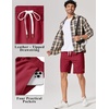 image:imageCOOFANDY Mens Cotton Chino Shorts 9 Inch Casual Shorts Elastic Waist Drawstring Summer Beach Shorts with PocketsRed