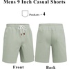 image:imageCOOFANDY Mens Cotton Chino Shorts 9 Inch Casual Shorts Elastic Waist Drawstring Summer Beach Shorts with PocketsSage Green
