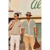 image:imageCOOFANDY Mens Knit Button Down Shirts Short Sleeve Polo Shirt Vintage Striped Casual ShirtsBeige Black Stripe