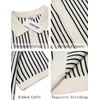 image:imageCOOFANDY Mens Knit Button Down Shirts Short Sleeve Polo Shirt Vintage Striped Casual ShirtsBeige Black Stripe
