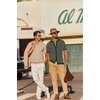 image:imageCOOFANDY Mens Knit Button Down Shirts Short Sleeve Polo Shirt Vintage Striped Casual ShirtsEvergreen Khaki