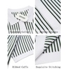 image:imageCOOFANDY Mens Knit Button Down Shirts Short Sleeve Polo Shirt Vintage Striped Casual ShirtsWhite Army Green
