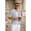 image:imageCOOFANDY Mens Knit Button Down Shirts Short Sleeve Polo Shirt Vintage Striped Casual ShirtsWhite Black