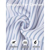 image:imageCOOFANDY Mens Knit Button Down Shirts Short Sleeve Polo Shirt Vintage Striped Casual ShirtsWhite Light Blue